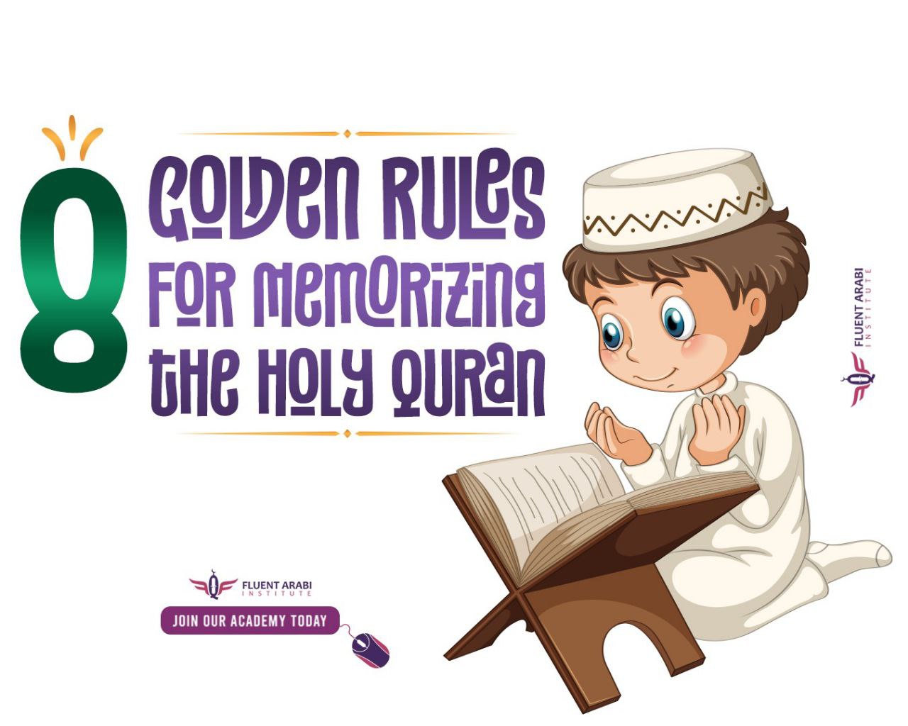 A peaceful scene of a student memorizing the Holy Quran with a Mushaf on a wooden stand.